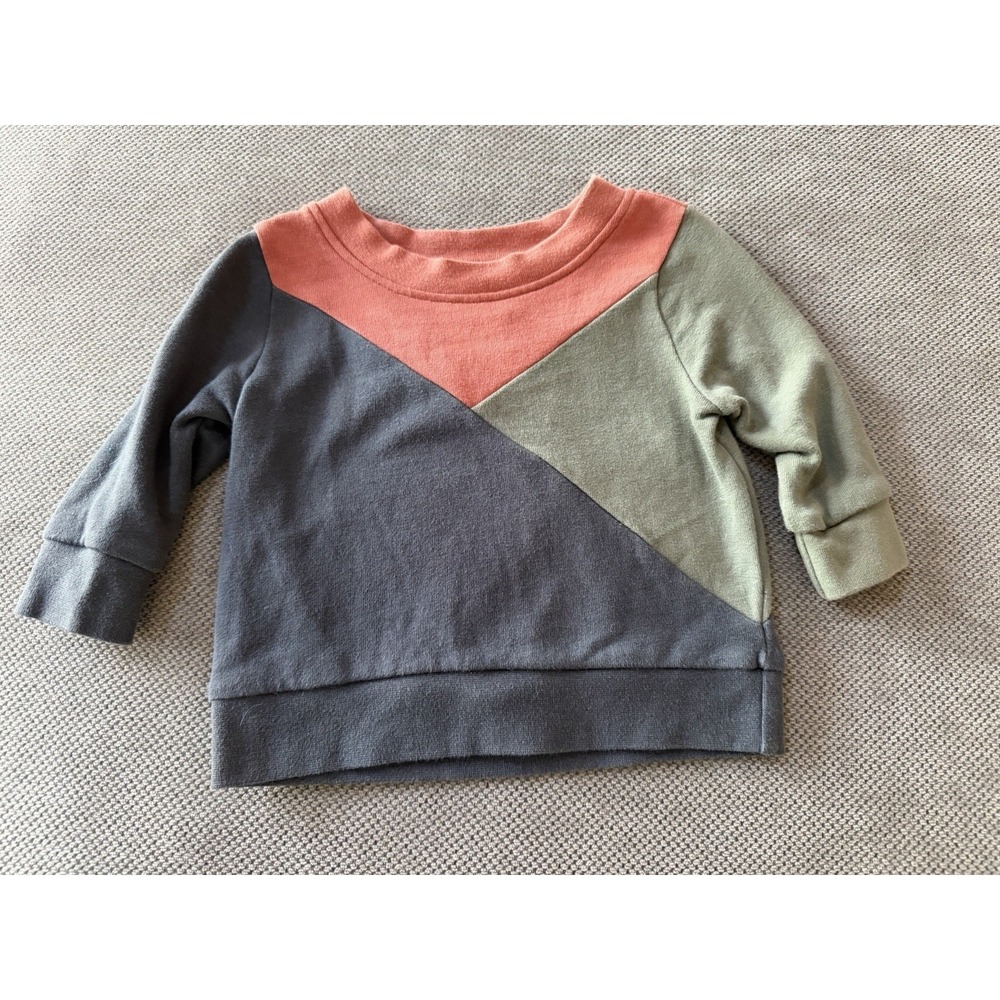 Kate Quinn Colorblock Sweatshirt 6-12  Green Blue Orange Pullover 6-12 Month